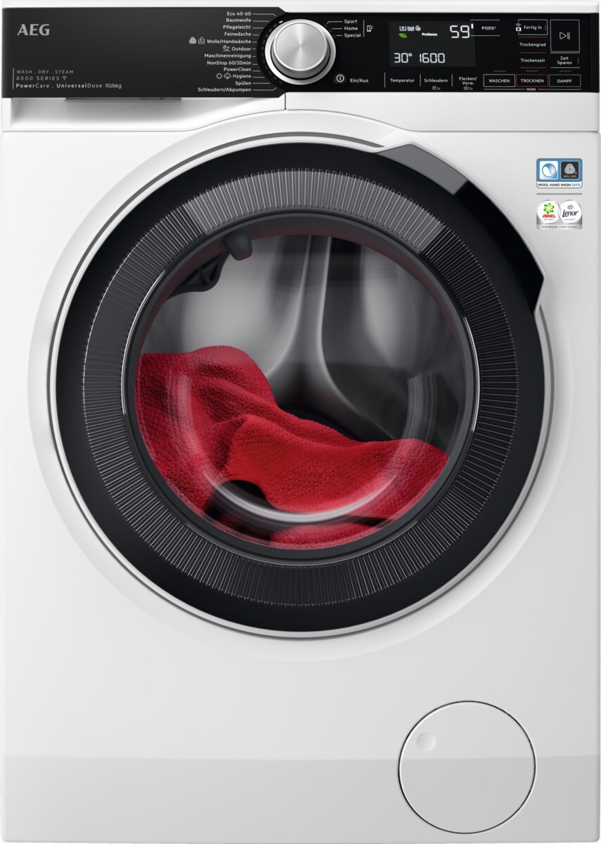 Frontansicht der AEG Waschmaschine lwr8e80600